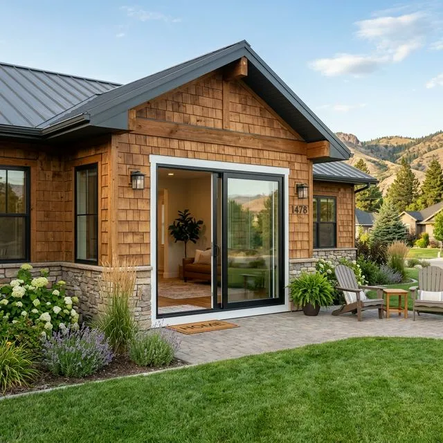 New sliding patio door replacement on Idaho home