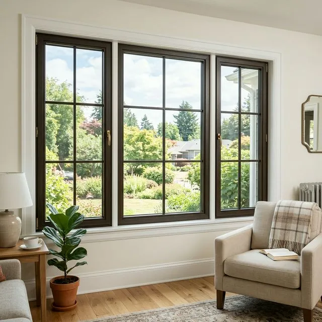Three-wide window replacement with energy-efficient glass